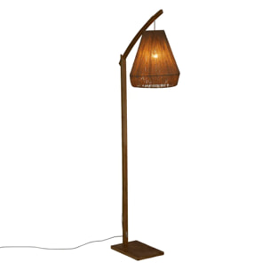 Lampadaire arc "Palm" bambou H158cm