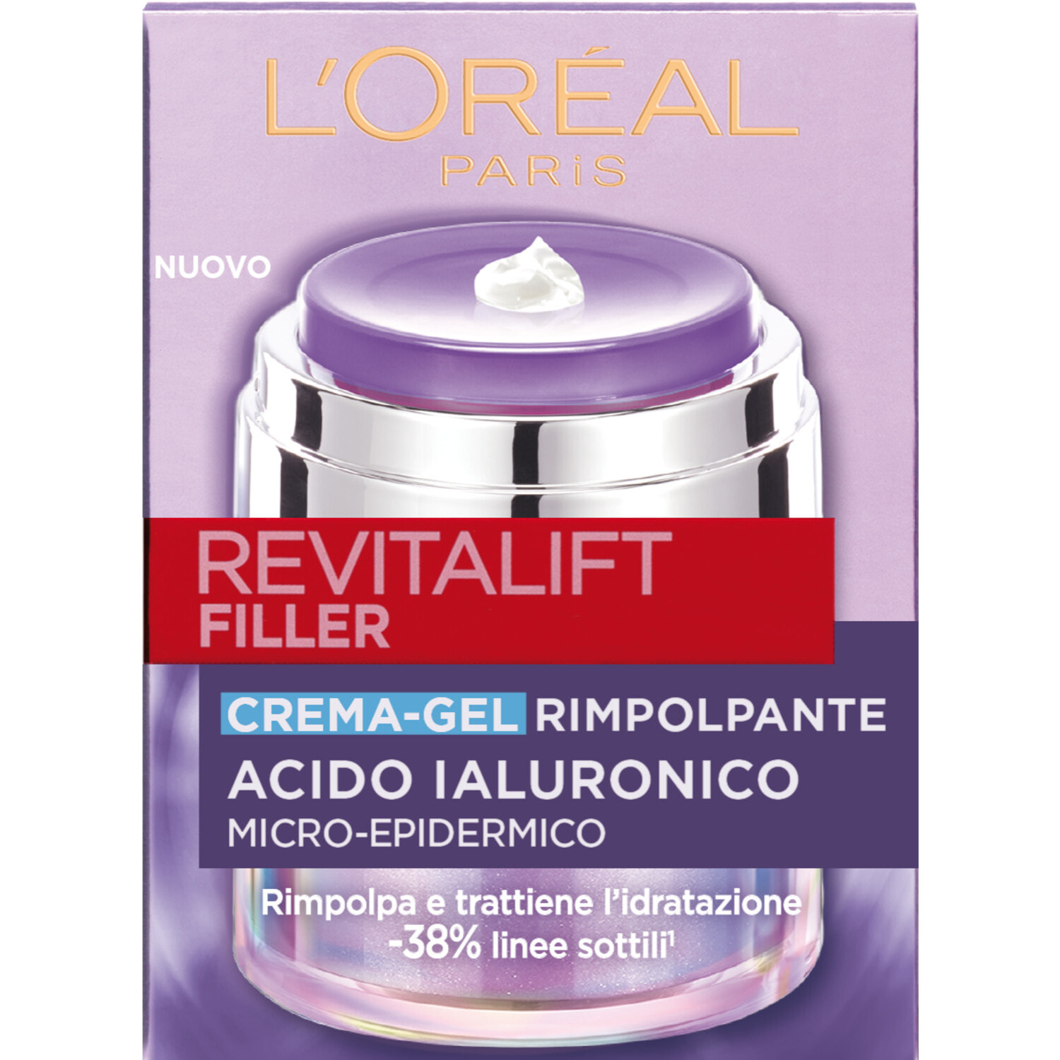 Crema-Gel Rimpolpante Idratante Revitalift Filler con Acido Ialuronico Niacinamide e Glicerina - Barattolo da 50ml