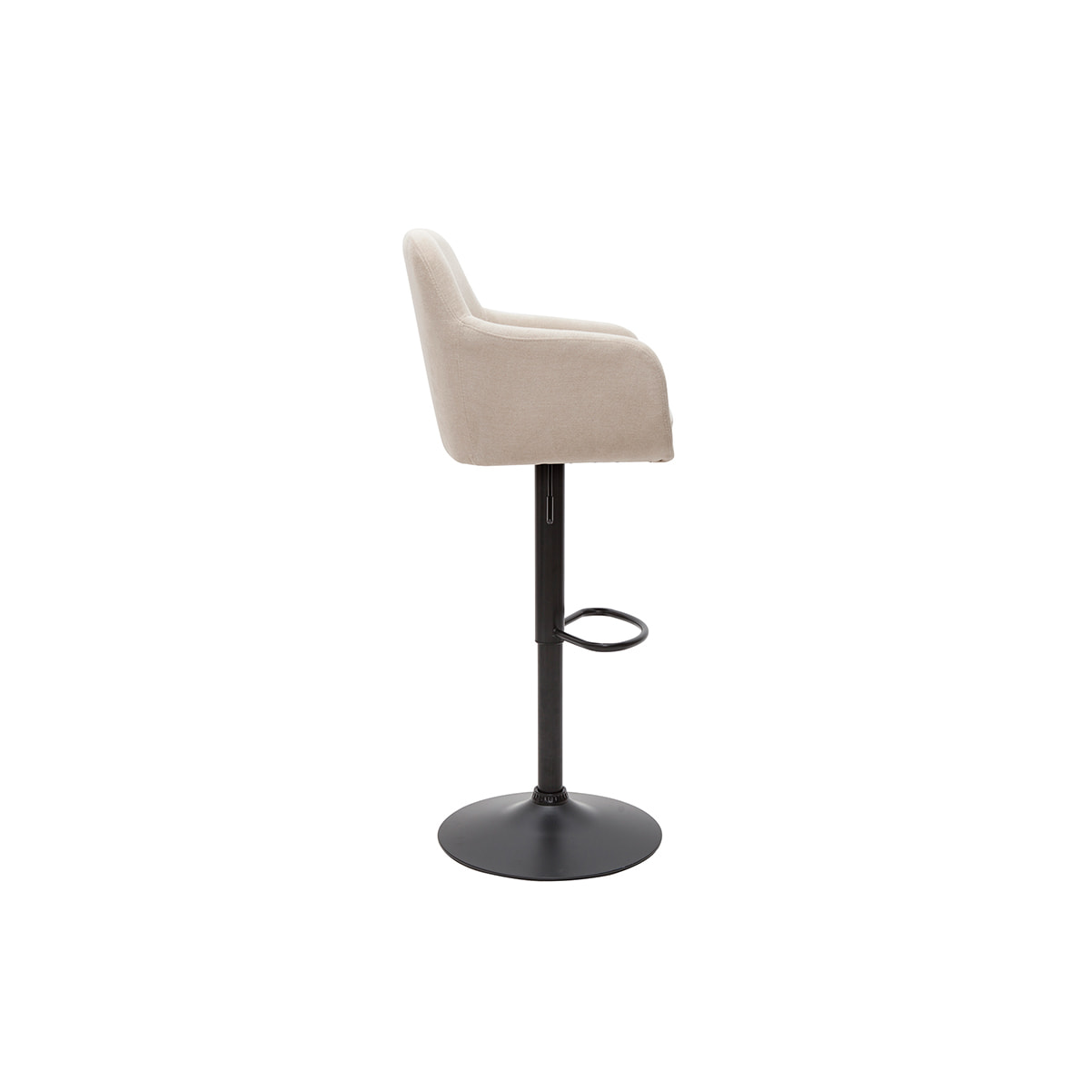 Tabourets de bar réglables tissu effet velours beige et métal (lot de 2) AMIKA