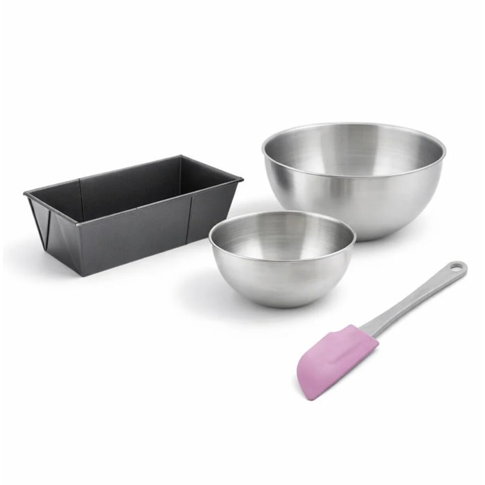 Set de 4 ustensiles de pâtisserie moule à gâteaux bol et spatule Black metallic Black mettallic Zenker  Black mettallic