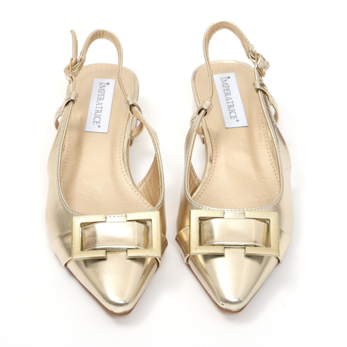 Ballerine slingback in simil pelle con dettaglio sulla punta