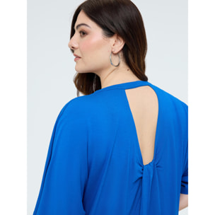Fiorella Rubino - T-shirt in jersey con cut-out - Bluette
