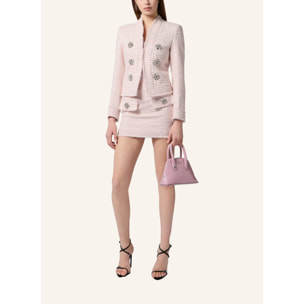 PHILIPP PLEIN Tweed Mini Skirt Crystals