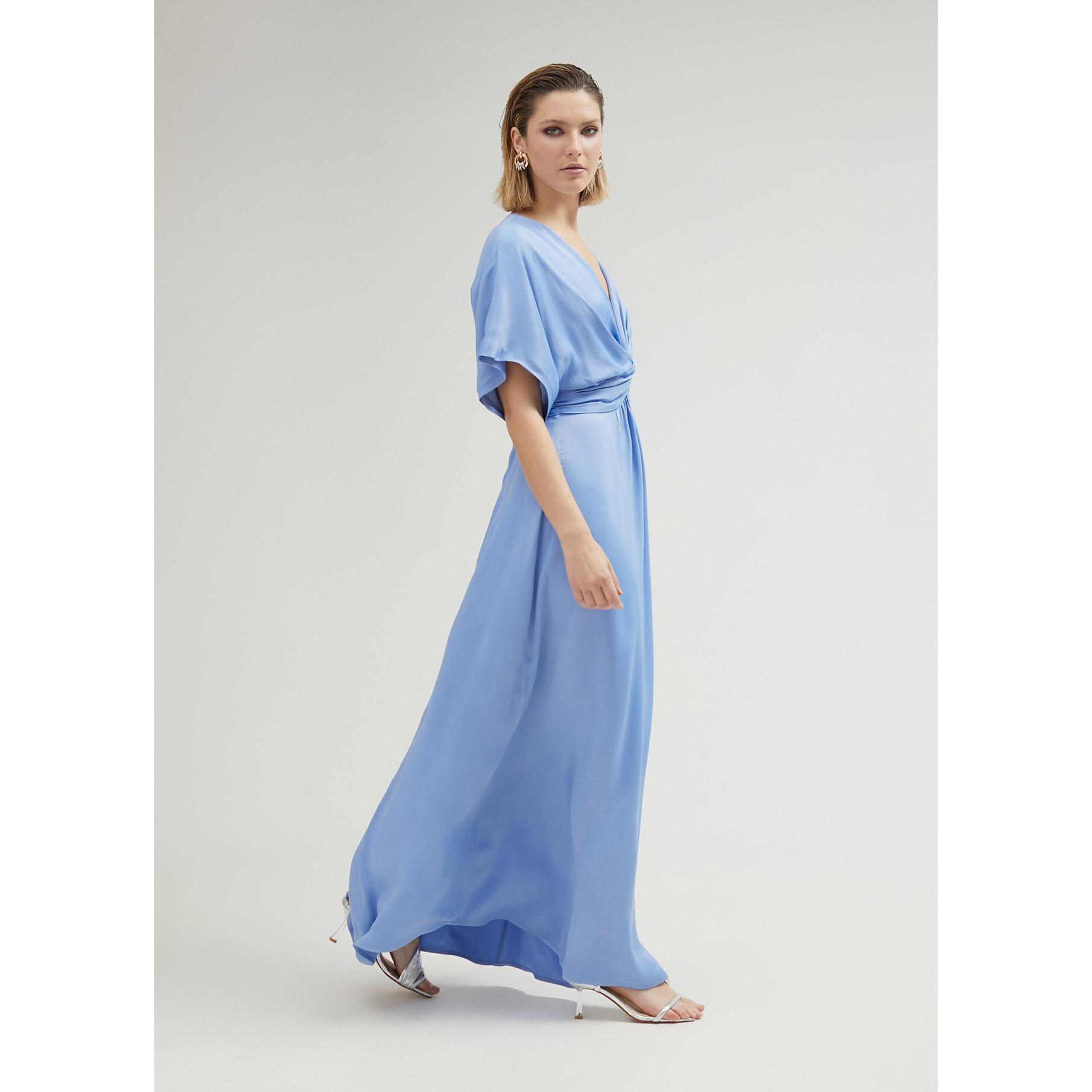 Vestito lungo con drappeggio in vita