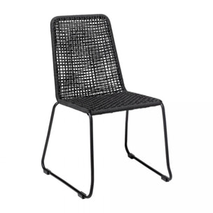 Mundo - Chaise de jardin en métal et résine - Couleur - Noir