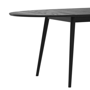 Table ovale Eddy 6/8 personnes extensible en bois noir 170/200 cm