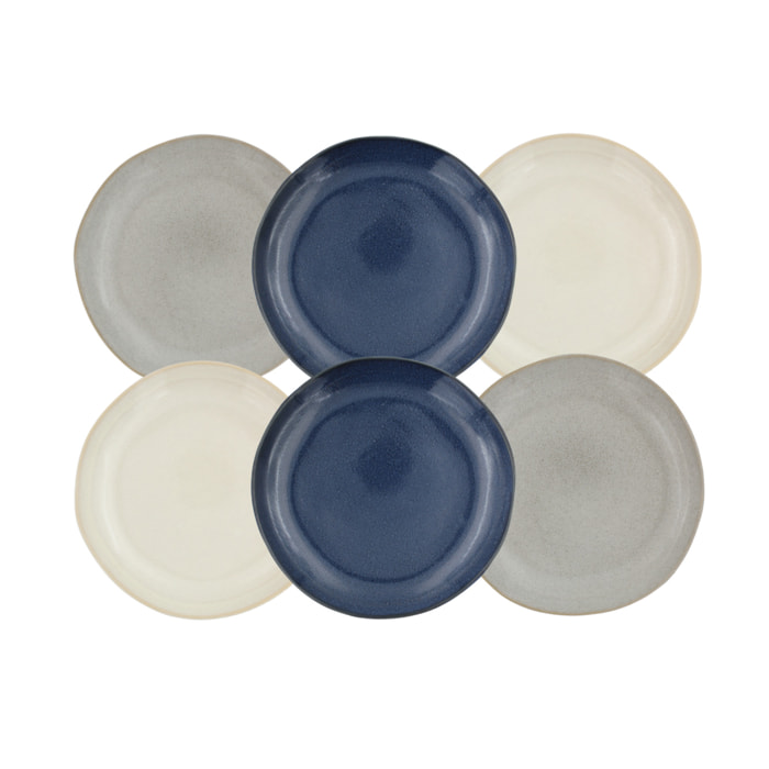 Lot de 6 grandes assiettes, OIA