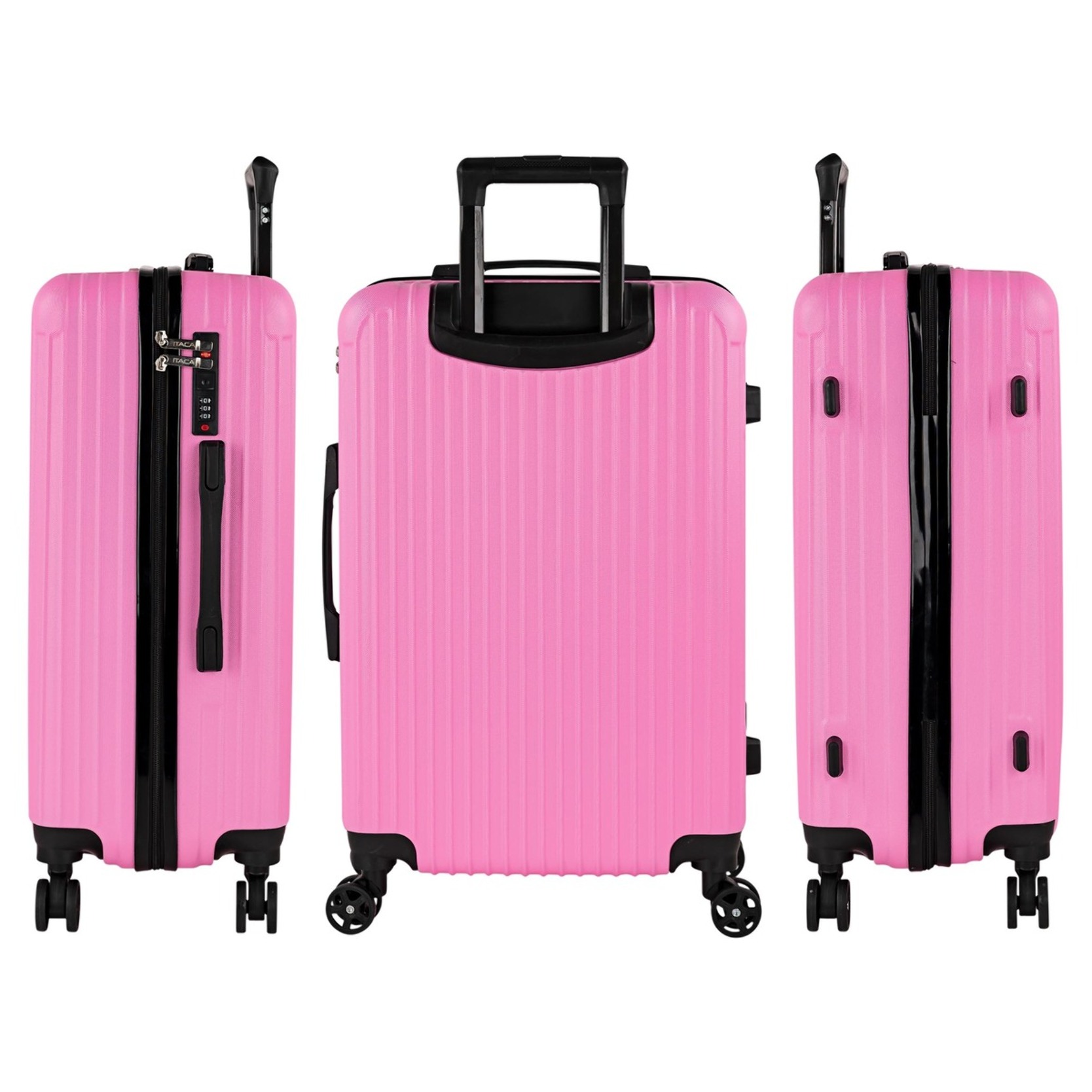 Juego De Maletas Rígidas Abs Itaca Ness Fucsia