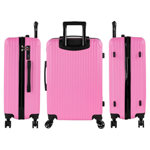 Juego De Maletas Rígidas Abs Itaca Ness Fucsia