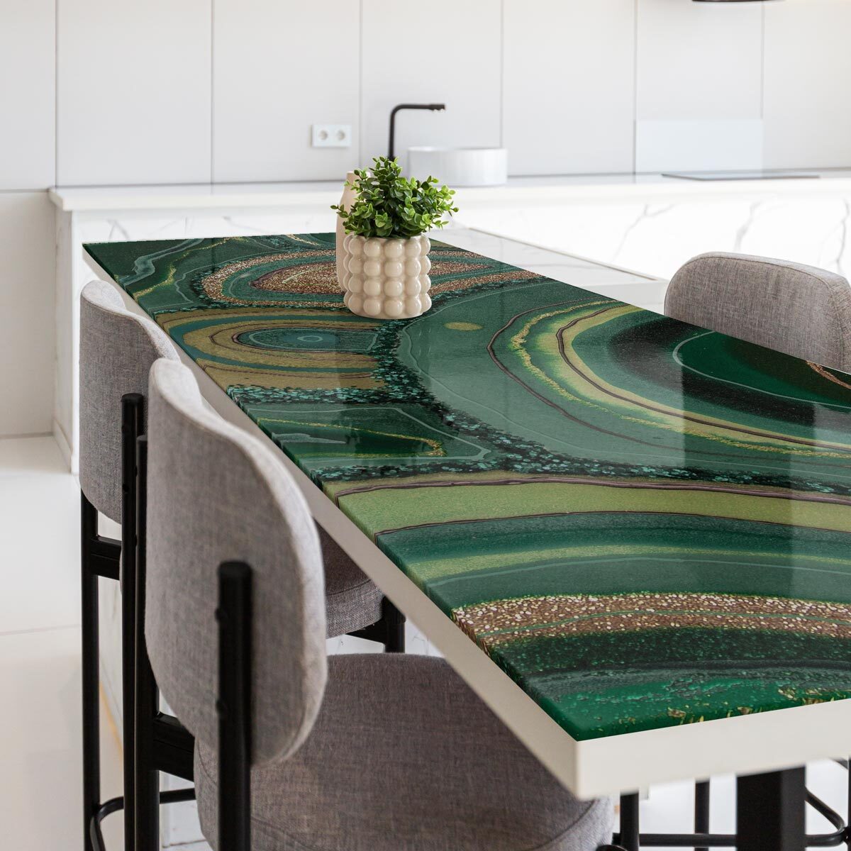 Rouleau revêtement adhésif imperméable - Sticker lavable plan de travail - ÉPOXY TUNDRA