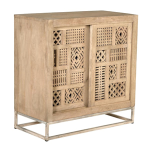Mueble auxiliar - madera de mango y metal - 90x90x40cm