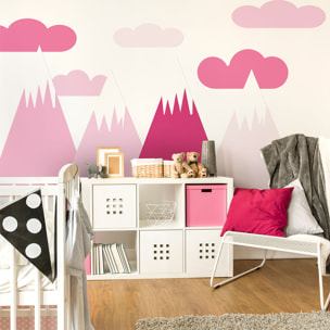 Stickers muraux enfants - Décoration chambre bébé - Autocollant Sticker mural géant enfant montagnes scandinaves SHAKA