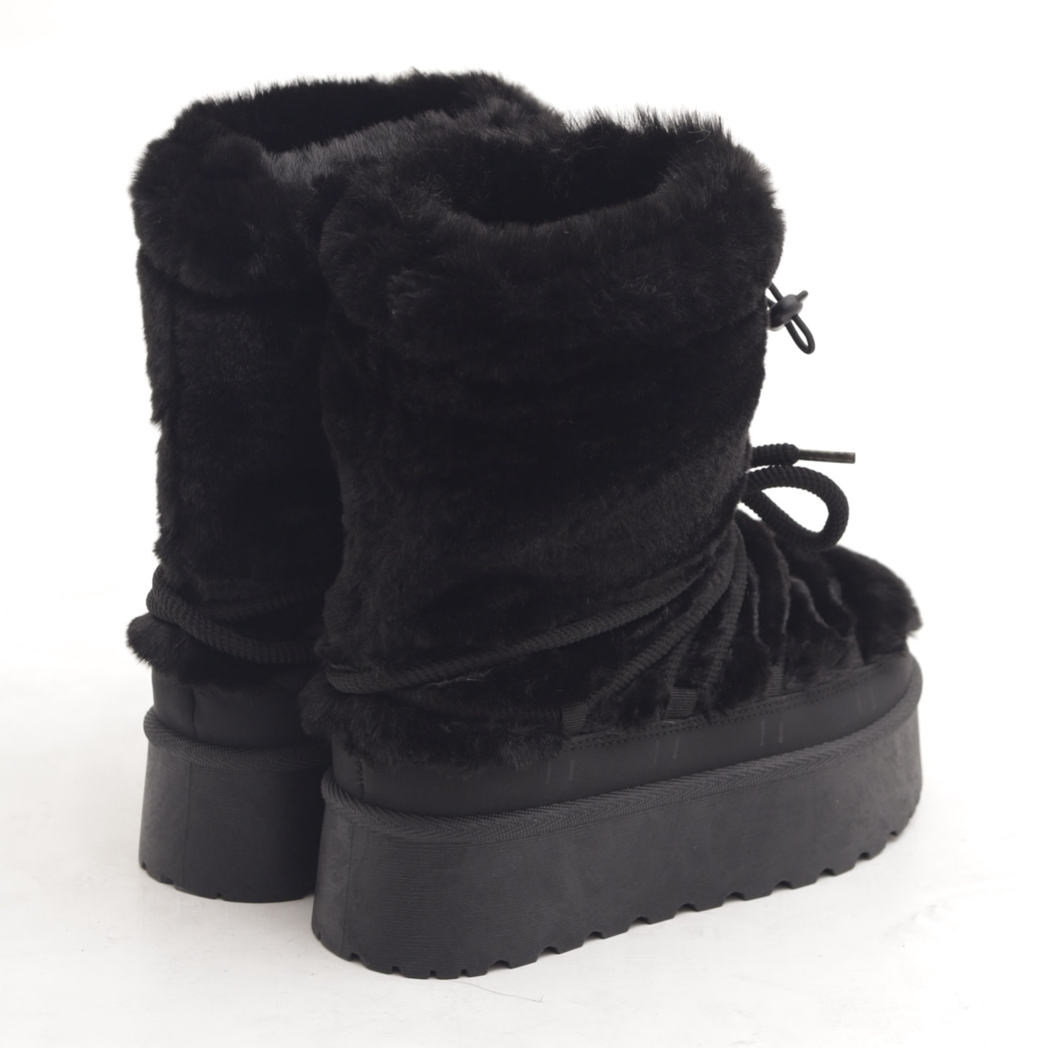 STIVALETTO MAMMUT LACCI FUR NERO