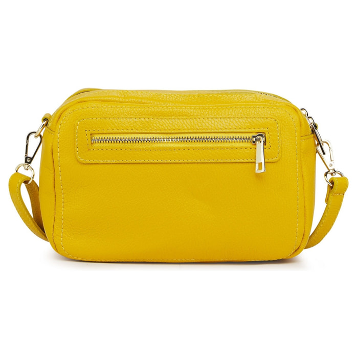 Borse Donna colore Giallo-in pelle Made in Italy 28x24x18cm