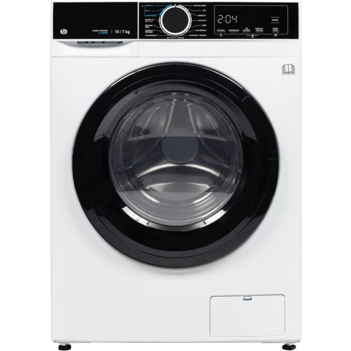 Lave linge séchant hublot ESSENTIELB ELS107-1b - 10/7 kg - 1400 tr/min - Classe D - Moteur induction