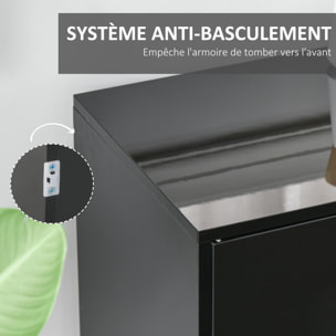 Commode buffet de rangement 2 tiroirs coulissants 3 portes étagère réglable panneaux de particules 117 x 36 x 74 cm noir