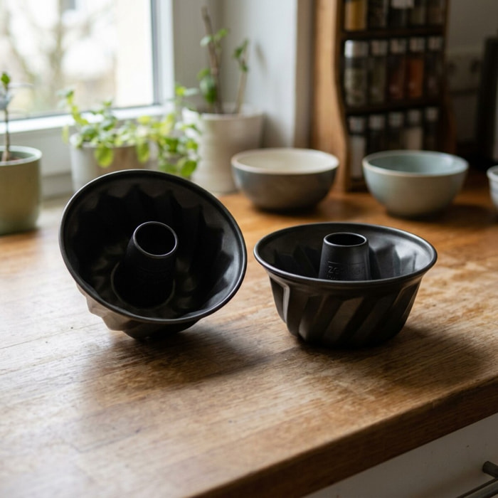 Lot de 2 moules à kouglof 18/18 cm en acier Zenker Spécial mini