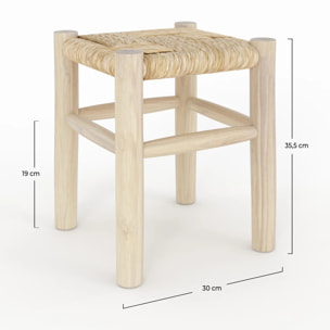 Tabouret en branche de teck H35,5 cm - Popa