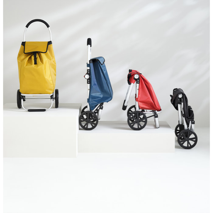 Chariot de course pliable 2 roues "Modern Color" jaune moutarde