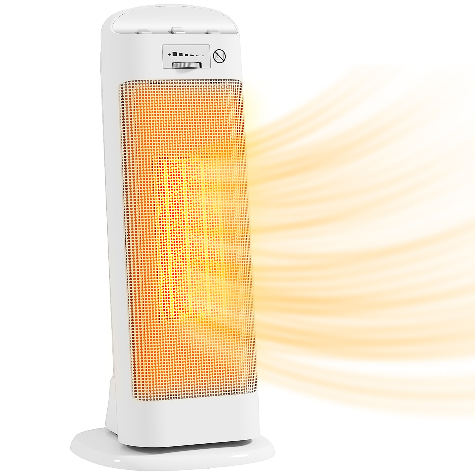 Calefactor Eléctrico Bajo Consumo, 2000W PTC, con 4 Modos, Termostato Regulable, Oscilación de 55°, Protección contra Vuelcos y Sobrecalentamiento para 15Ã£Å½Â¡ en Dormitorio, Blanco