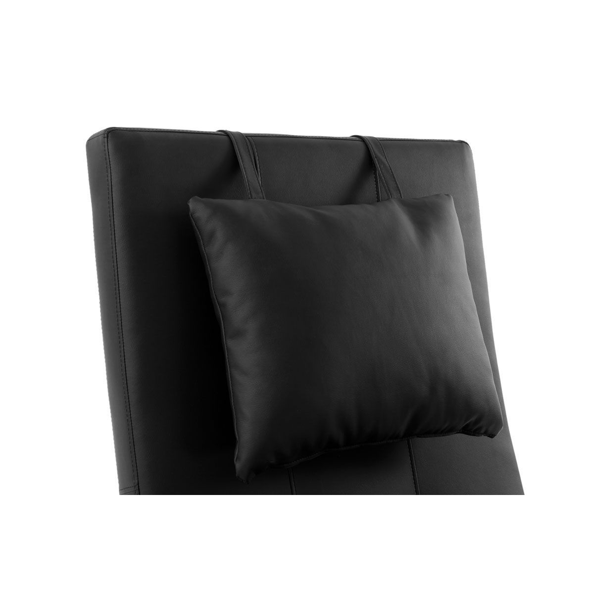 Chaise longue design noir et acier chromé BARTY
