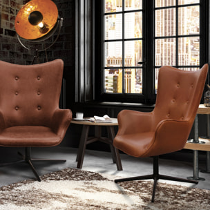 Fauteuil Helsinki Pu Marron