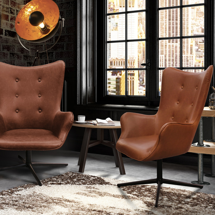 Fauteuil Helsinki Pu Marron