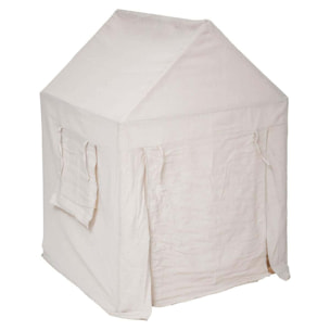 CABAÑA DE LONA INFANTIL CON ESTRUCTURA DE MADERA - 77,5 x 77,5 x 116cm