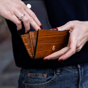 Cartera Cheval Firenze Cosmo Mini Croc Cuero