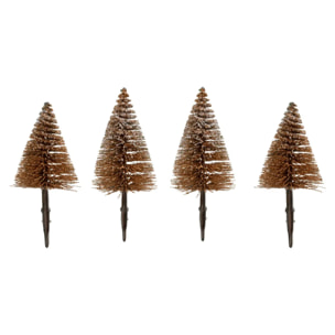 Décoration de sapin sapin x4 marron 15cm