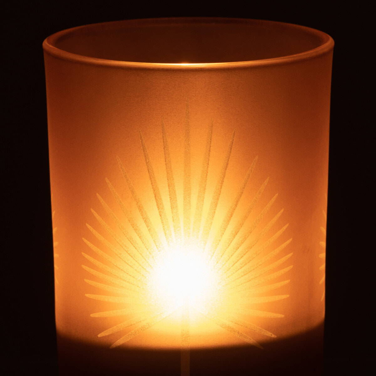 J-Line photophore Feuilles De Palmier - verre - beige - medium