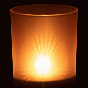 J-Line photophore Feuilles De Palmier - verre - beige - medium