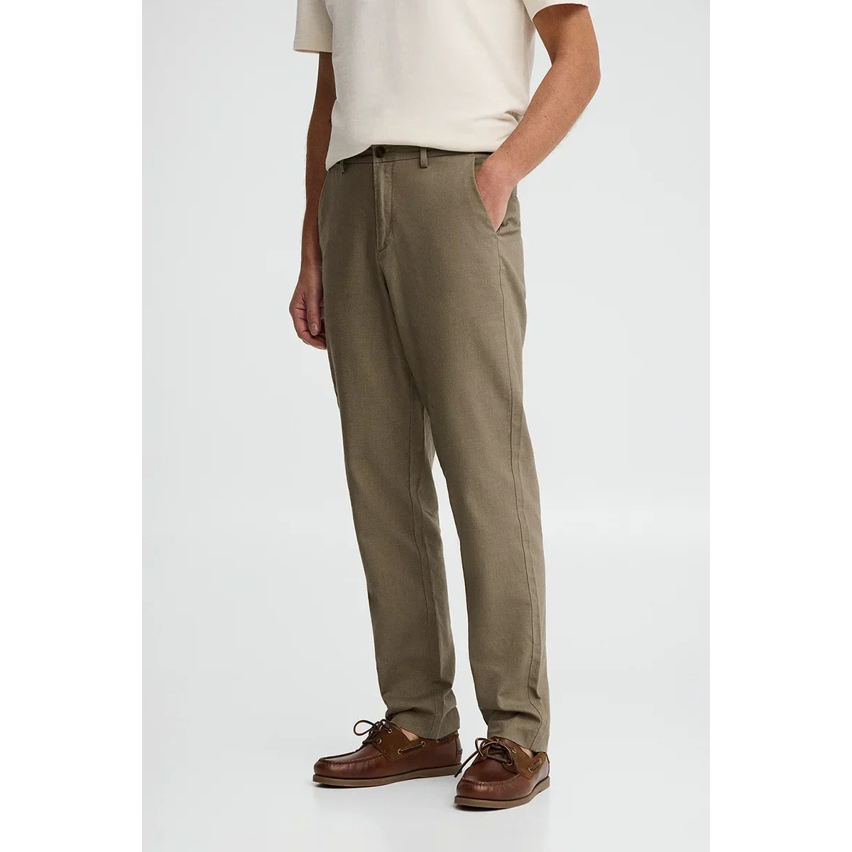 Pantaloni cotolino Belami color kaki dal fit regular e logo Polo Club