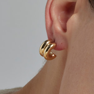 Pendientes de 16mm de diámetro acabado oro 18K