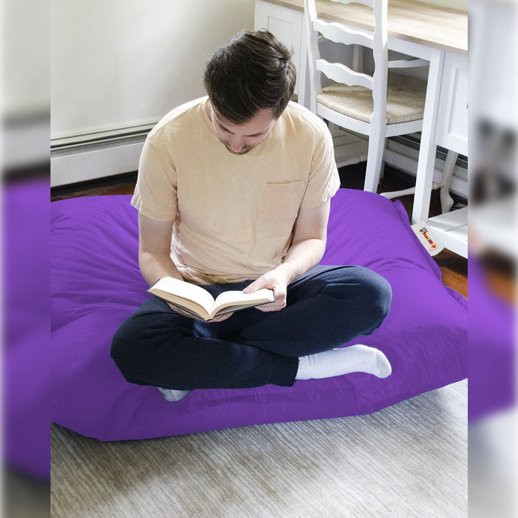 Cojín pouf 100x100 - morado