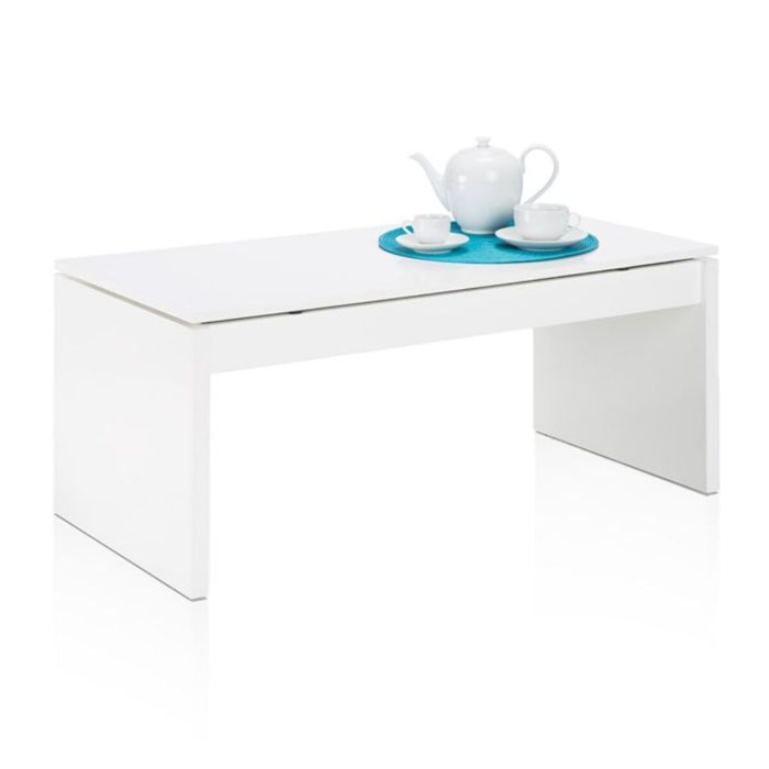 Mesa de centro elevable Evan Blanco Brillo