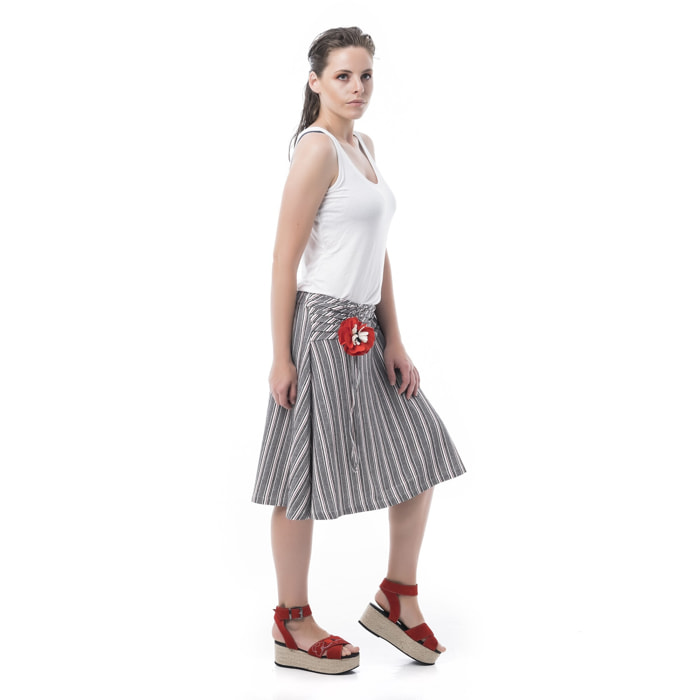 Falda Colliure Falda Estampado Corta Rayas Casual para mujer