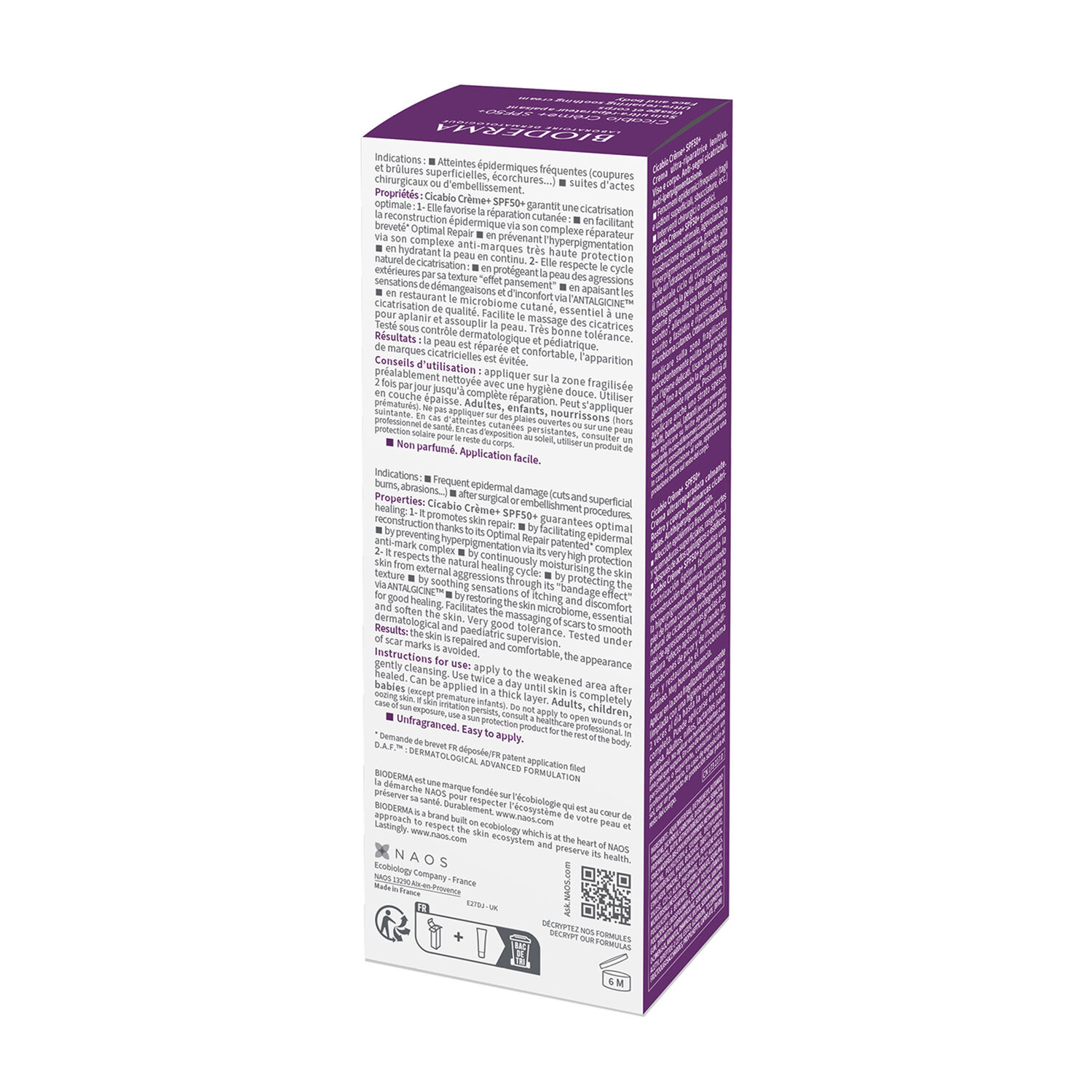 CICABIO - Crème+ Soin Ultra-réparateur SPF50+ 40 ml