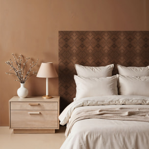 Rouleau revêtement adhésif vinyle au mètre - Sticker mural tête de lit - BOIS BRUN ART DÉCO