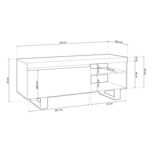 Mueble TV Ebos UP 120 Roble Nude - Ceniza