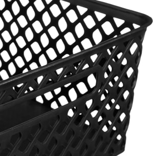 Panier en plastique 11L "Folk" noir