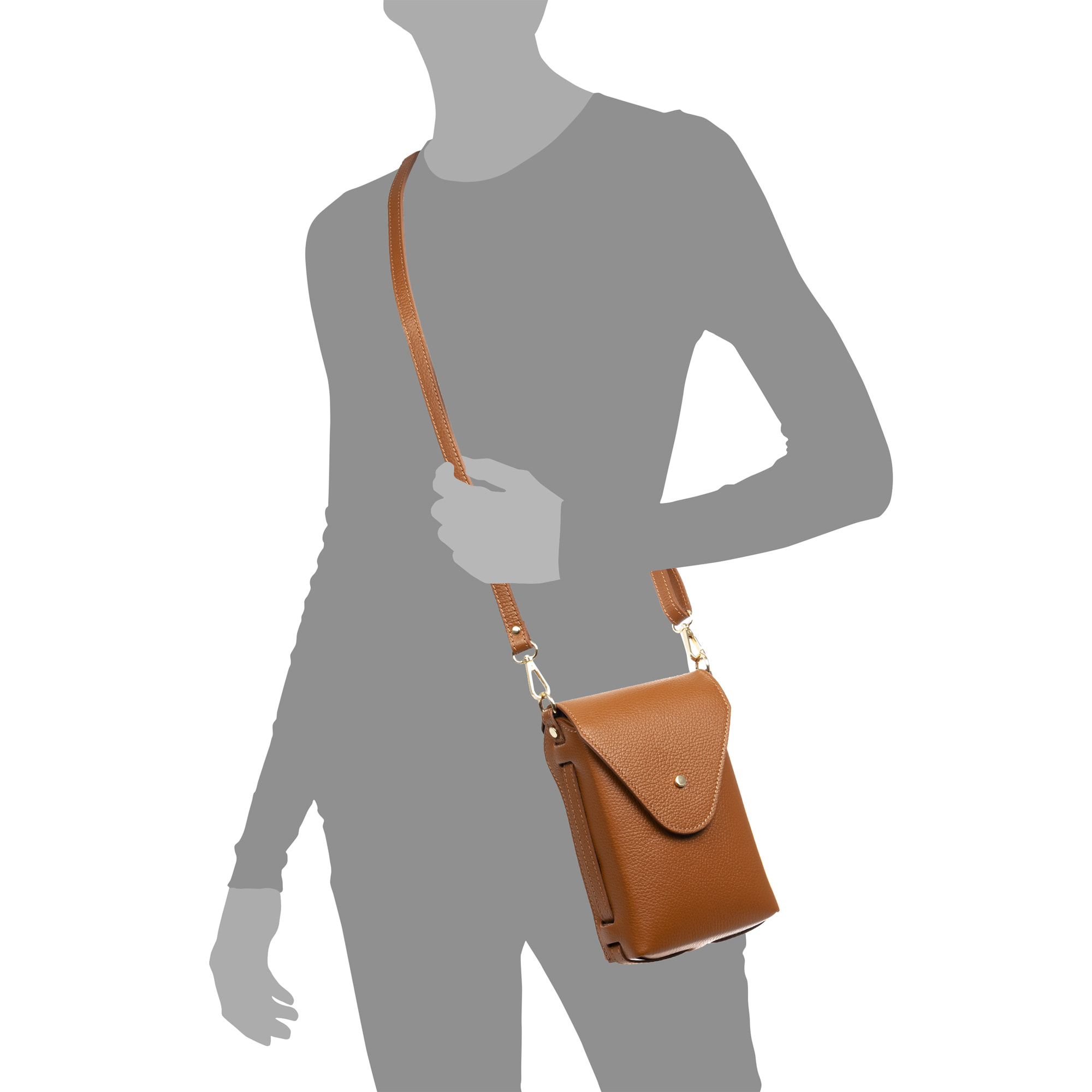 Anagni borsa a tracolla donna. Pelle autentica Dollaro.