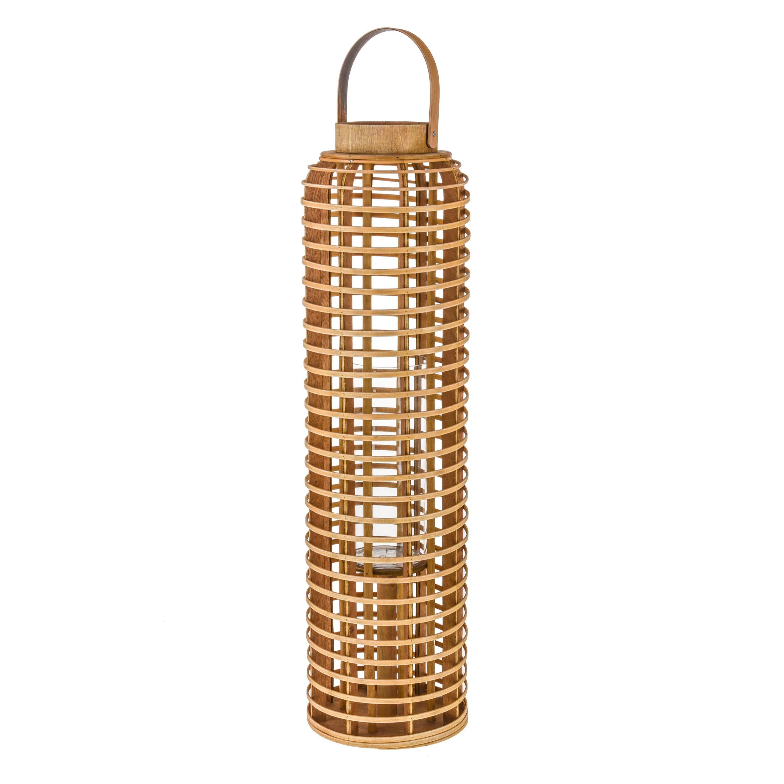 Lanterna In Bamboo H.75 Cm - Pezzi 1 - 20X75X20cm - Colore: Altro - Bianchi Dino - Decori Casa E Complementi