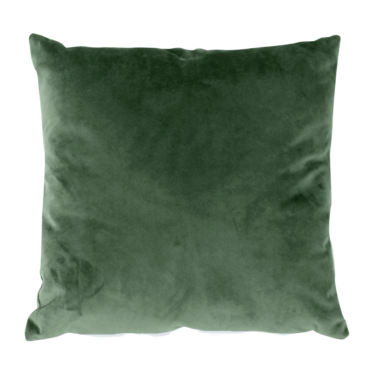 Coussin en velours avec zip déco - Vert mousse