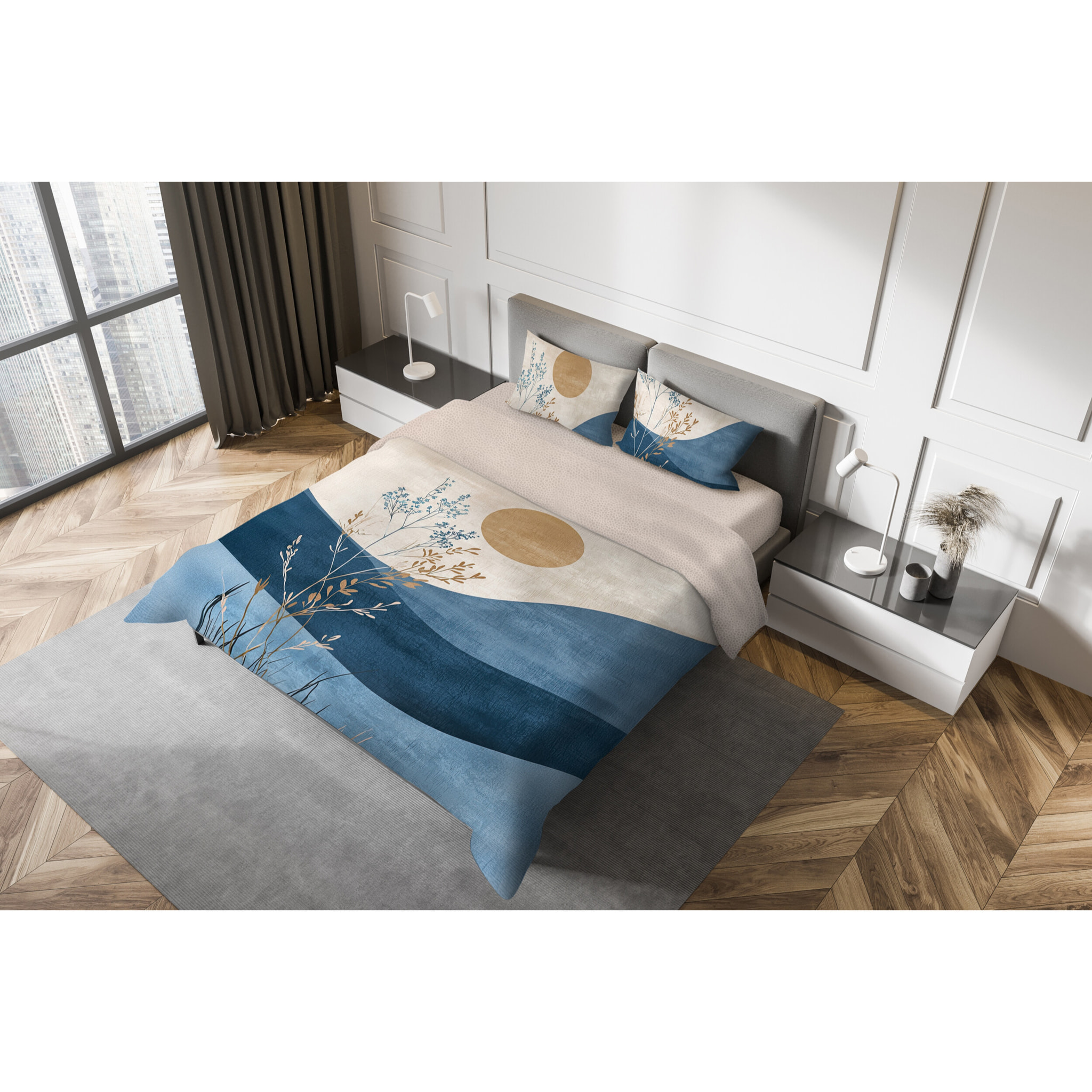 Parure copripiumino fotografico Piazzato Fine Art 1 piazza 1/2 Disegno Onda