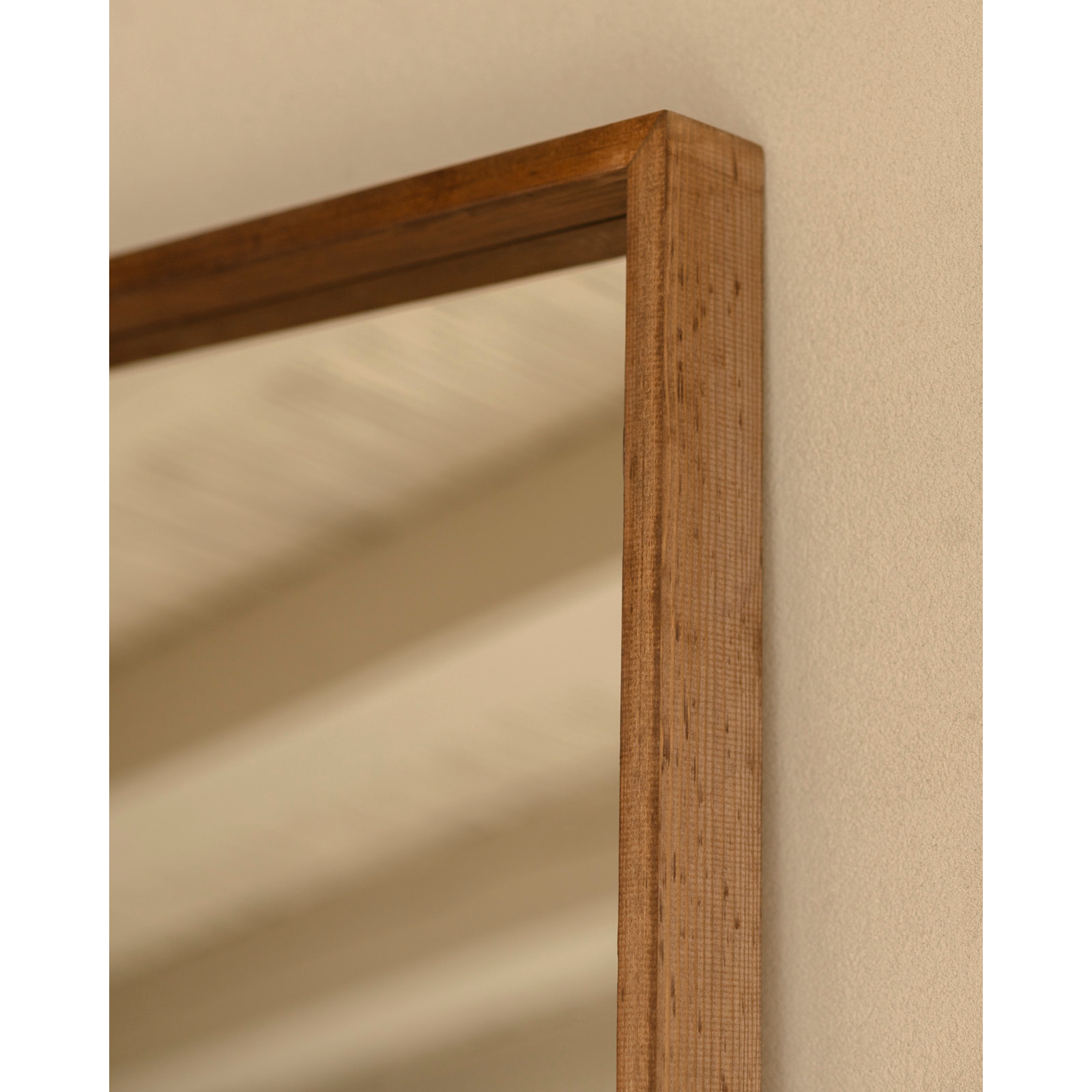 Miroir effet bois massif ton chêne foncé en différentes tailles