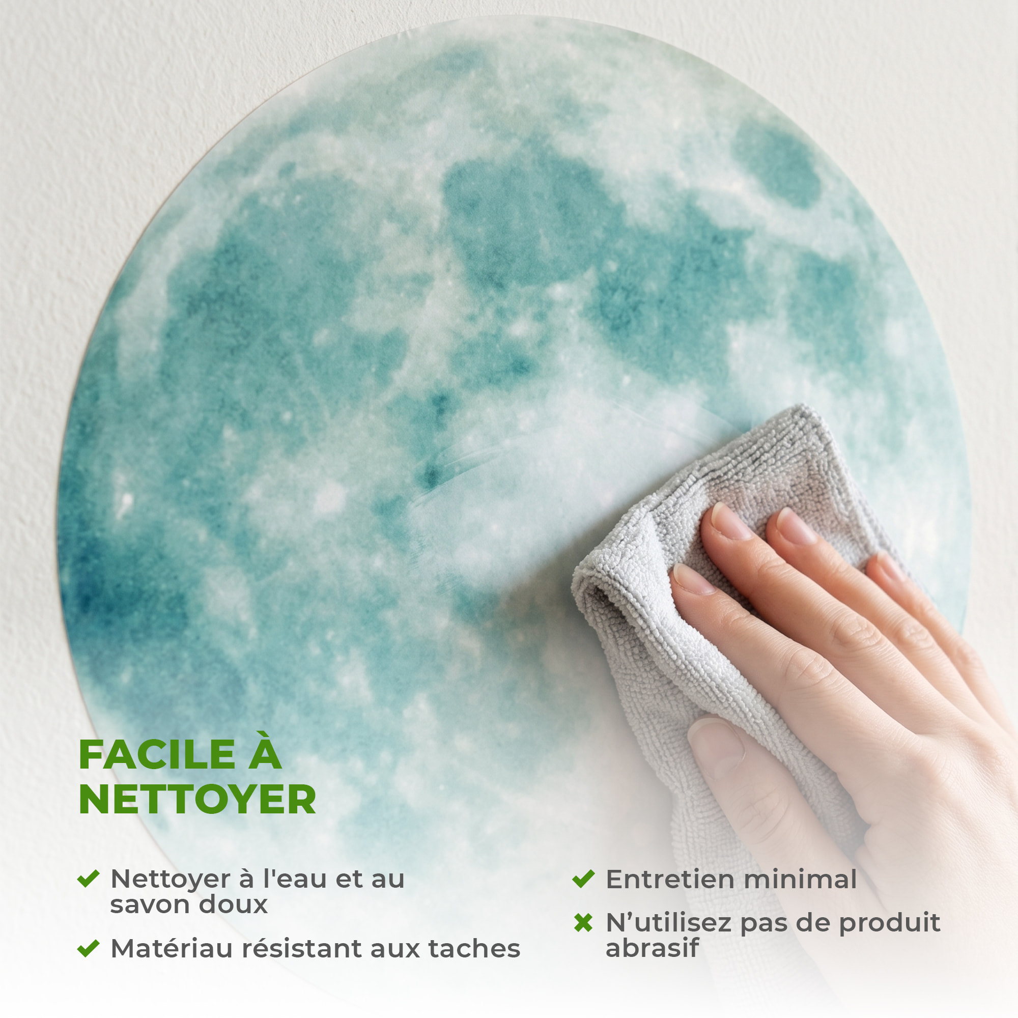Stickers Muraux décoration adhésifs Lune phosphorescente 30cm