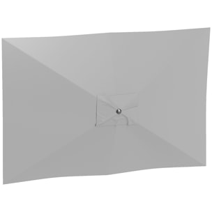 Toldo de Recambio de Sombrilla de 3x2 m Toldo de Repuesto para Sombrilla de Patio con Ventilación Superior Protección UV 50+ Cubierta de Repuesto para Parasol para Exteriores Gris Claro