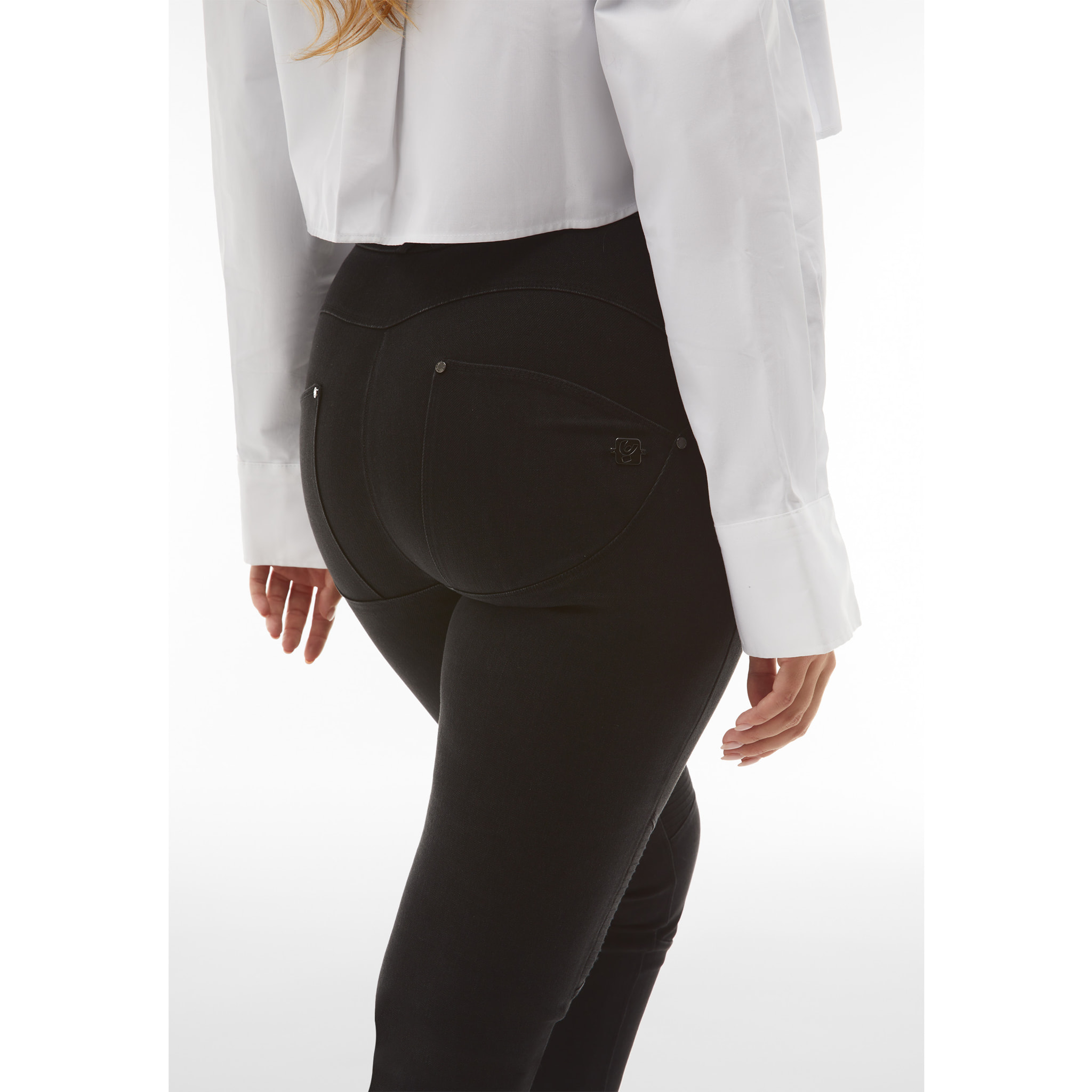 Jeans WR.UP® in denim navetta con dettagli stile biker