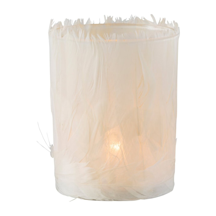 J-Line photophore Plumes - verre - crème - large - 2 pièces